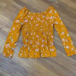 Children’s Place floral long sleeve elastic ruched shirt size 16 XXL